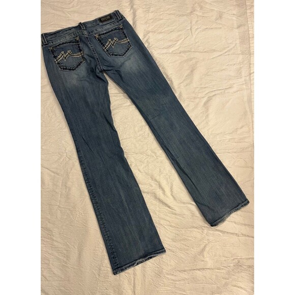 Miss Me Jeans size 31 bootcut distressed lots of bling - Picture 1 of 12